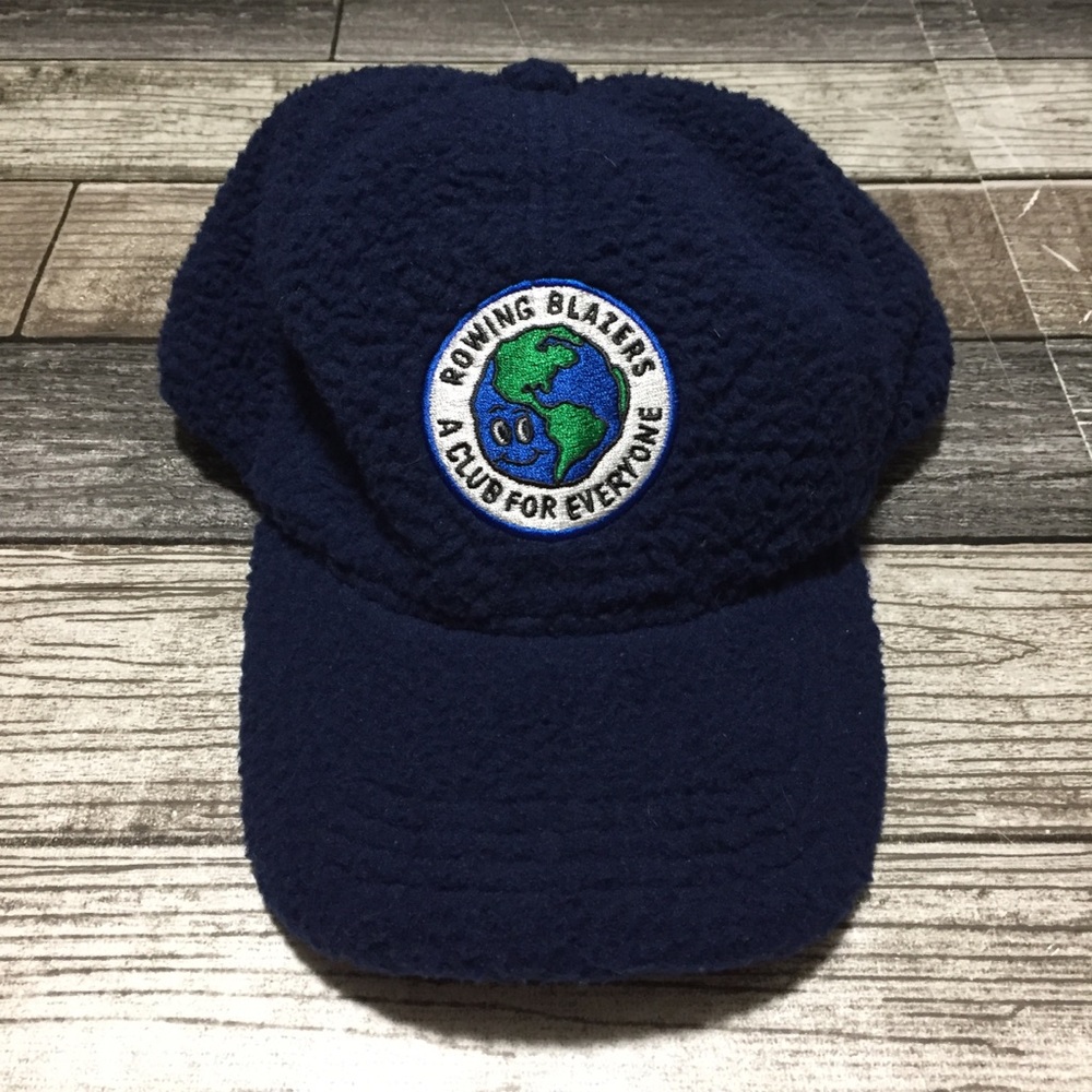 Rowing Blazers Sherpa Fleece Strapback Hat One Size Blue 100% Polyester